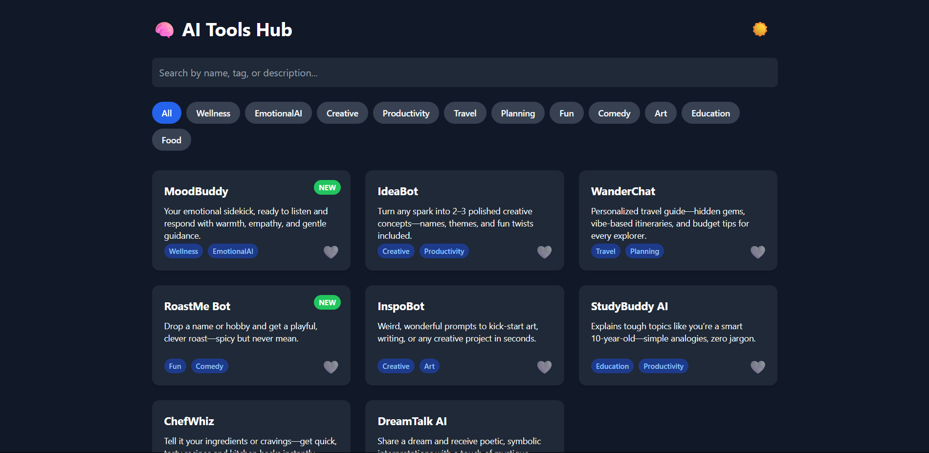 AI Tools Hub Screenshot
