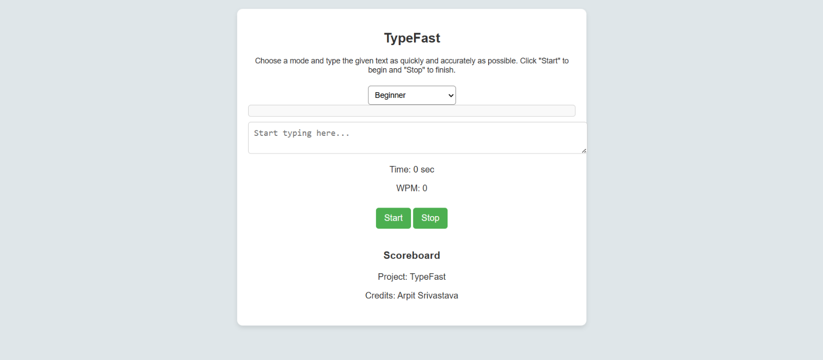 TypeFast Screenshot